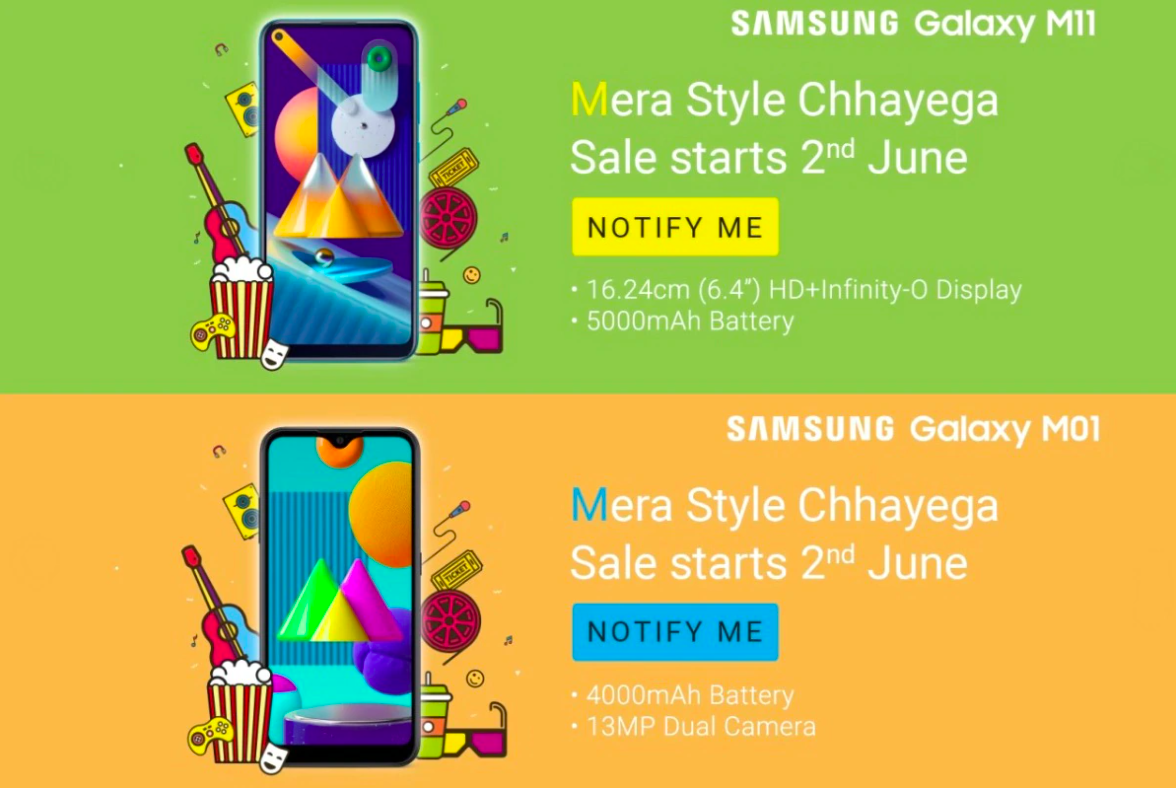 Samsung Galaxy M11, Galaxy M01 Set to Launch in India on June 2